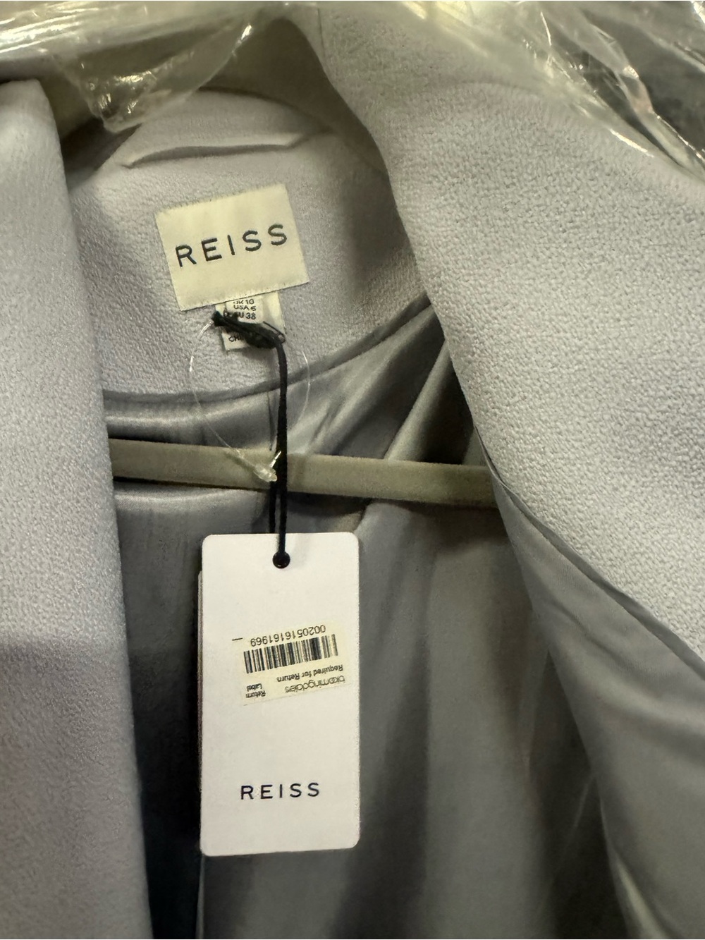NWT Reiss Melania Fitted High Neck Soft Grey Coat Sz UK 10 / US 6 - Picture 8 of 9